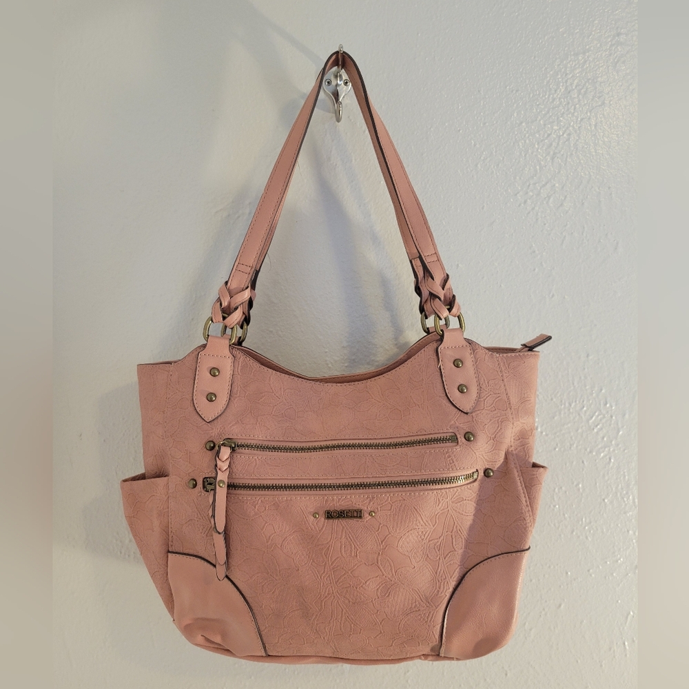 Rosetti Marin Satchel Bag w/ Floral Embossed Design